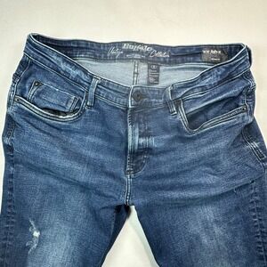 Buffalo David Bitton Ash-X Slim Stretch Jeans Mens 36x32 Blue Distressed Denim